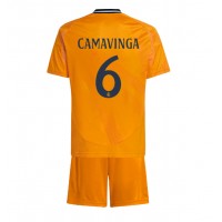 Camiseta Real Madrid Eduardo Camavinga #6 Segunda Equipación Replica 2024-25 para niños mangas cortas (+ Pantalones cortos)